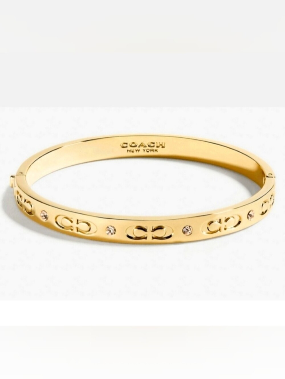 NWT! Coach Signature Hinged Bangle in Gold (Limited In Stock!)